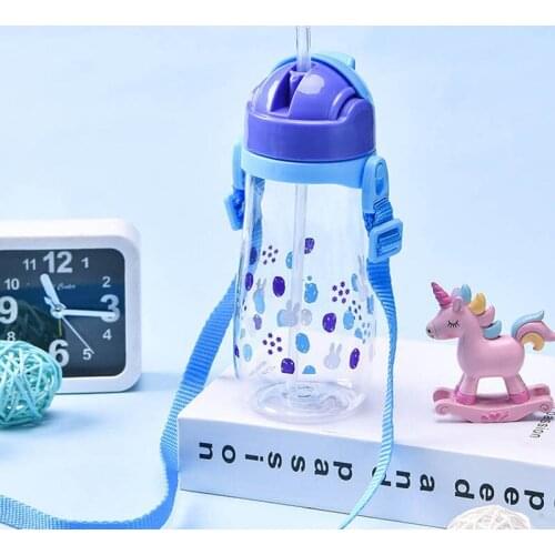 500ML Baby Cartoon Drink Water Straw Cup Kids Cute Juice Training Bottle Cups Infant Children Learn Drinking Bottles