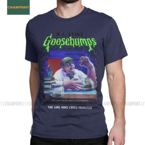 Goosebumps The Girl Who Cried Monster T Shirts Men Cotton T-Shirts Haunted Halloween Monster Book Tees Short Sleeve Tops 4XL 5XL