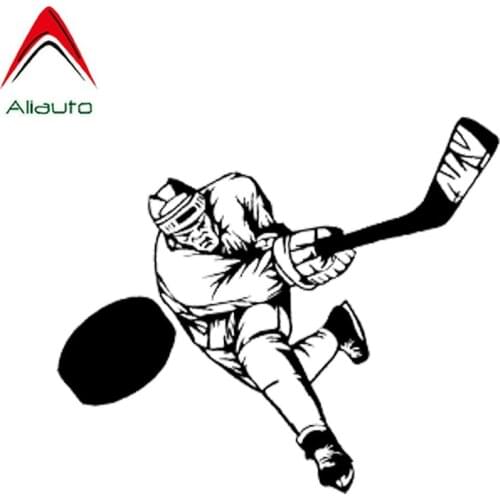 Aliauto Interesting Car Stickers Hockey Decor Silhouette Waterproof Reflective Decal Automobile Accessories Vinyl,16cm*12cm
