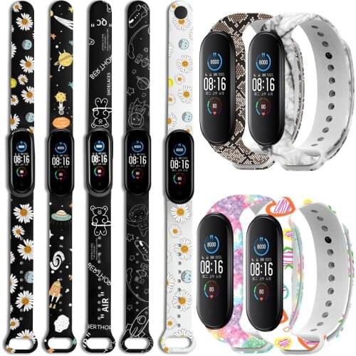 Camouflage Python graffiti personalized Strap Bracelet For XiaoMi band 6 5 4 3 Strap Silicone Wristband For Xiaomi Miband 3 4 5