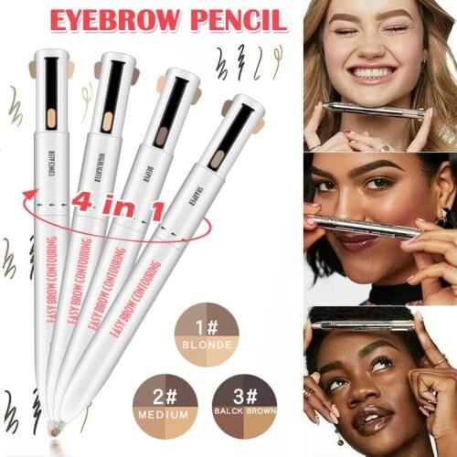 4-in-1 Easy to Wear Eyebrow Contour Pen Waterproof Defining Highlighting Eye Brow Eyebrow Pencil Makeup Cosmetic 2020 Hot