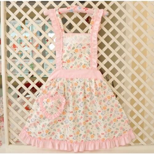 Korean Aprons For Women Lady Restaurant Home Kitchen For Pocket Cooking Cotton Apron Bib Cafe Baking Home Accessories BBQ