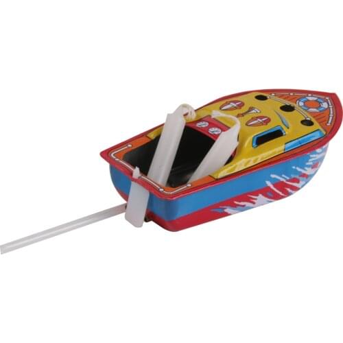 Colorful Boat Powered with Candle Retro Tin Toy Vintage Collectible