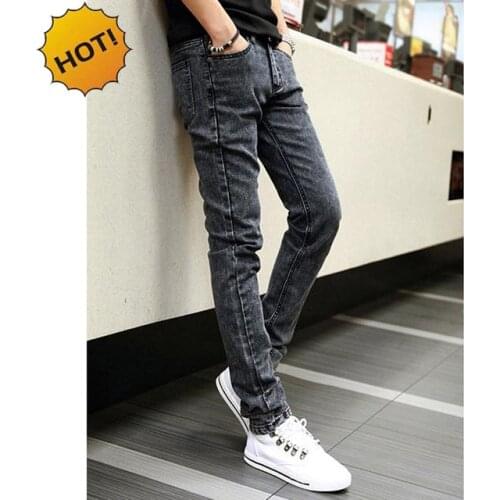 HOT 2020 Fashion Designer Denim trousers Casual pants male Denim Pencil Pants Men Boys Hip Hop Grey jeans pantalones slim homme
