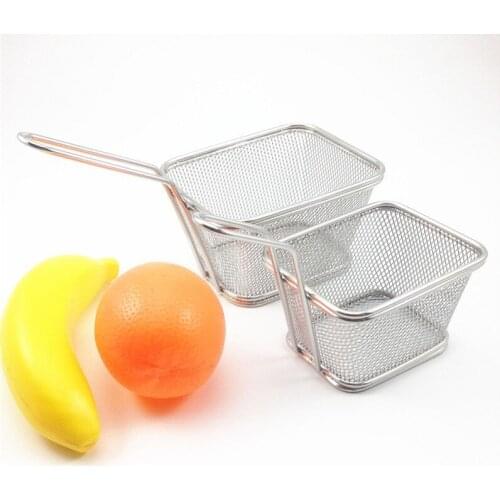 Potato Chips Mini Fry Baskets Stainless Steel Fryer Basket Strainer Serving Food Presentation French Fries basket 50pcs