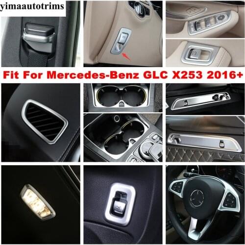 Matte Accessories For Mercedes-Benz GLC X253 2016 - 2020 Rear Seat Adjustment Memory Button Switch Frame Cover Trim Interior