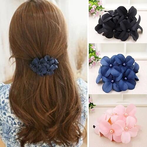 Sweet Women Girl Flower Banana Barrette Ponytail Hair Clip Pin Claw Accessory