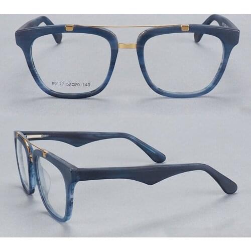 Men Women Fashion Ultralight Double Bridge Square EyeFrame Glasses Frame Custom Made Myopia Glasses -1 to -6 and Reading Glasses