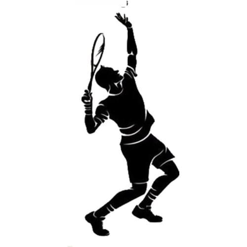 Car Sticker Personality Fashion Play Tennis PVC Car Decoration Sticker Creative Waterproof Cover Scratch Black/White, 13cm*5cm