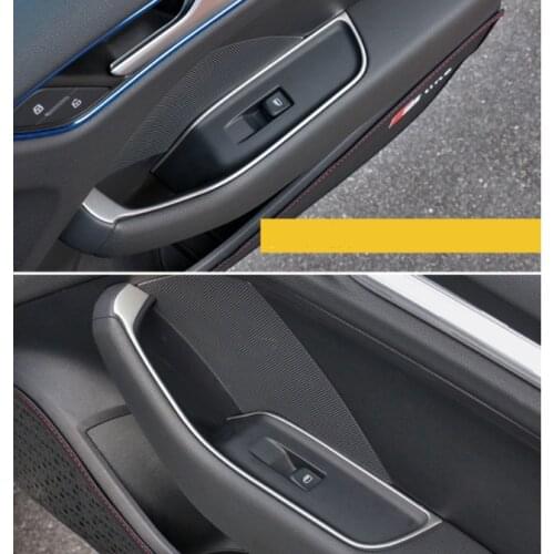 Car Interior Door Armrest Panel Decal Trim For Audi A3 glass lifter switch/armrest box interior door armrests sequin car styling