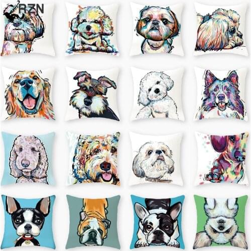 Cartoon Dog Printed cushion cover 45*45 Pillowcase sofa cushions Pillow cases Polyester home decor pillow covers kd-0001