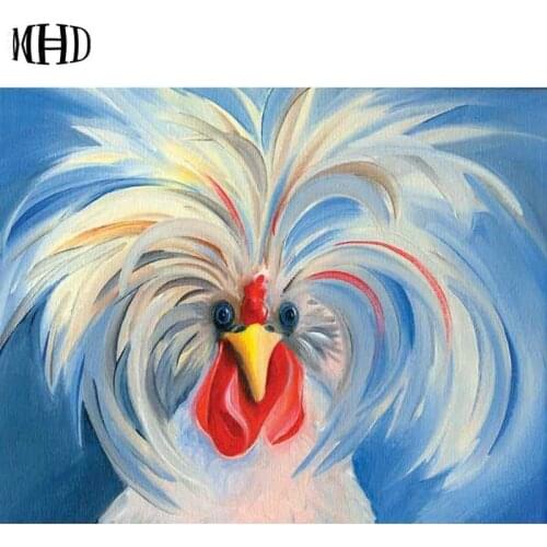 New square & round chicken pattern 5d diy diamond embroidery 3d diamond cross stitch new mosaic decorative watercolor chicken