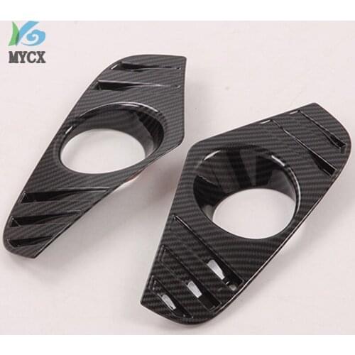 For TOYOTA RAV4 RAV 4 2019 2020 Front Fog Light Cover Trim ABS Carbon Fiber Exterior Front Lamp Trim Car Accessories