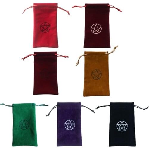 Tarots Storage Bag Pentagrams Velvet Bag Witch Divination Board Game Cards Bag