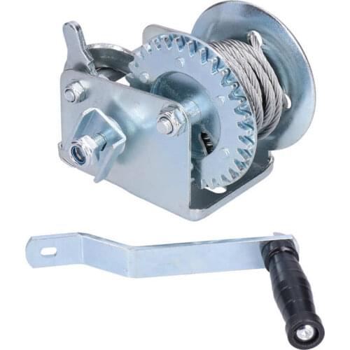 600/1000/1200LBS Heavy Duty Winch Hand Crank Cable Gear Manual Boat Trailer Winch Hand Winch Crank Trailer Traction Machine