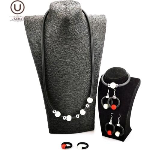UKEBAY New Bead Jewelry Charm Set Women Pearl Accessories Handmade Necklace Elasticity Chains Gothic Jewellery Sets Wholesale