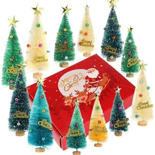 Decorations DIY Tabletop Decorative New Fashion Christmas Theme Ornaments Desktop Adornments Party Cloth Gift Box Xmas Trees