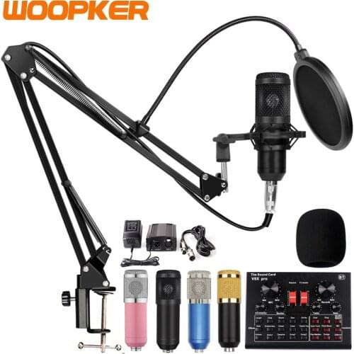 USB Condenser PC Microphone with Adjustable Desktop Mic Arm Shock Mount for Studio Recording YouTube Gaming