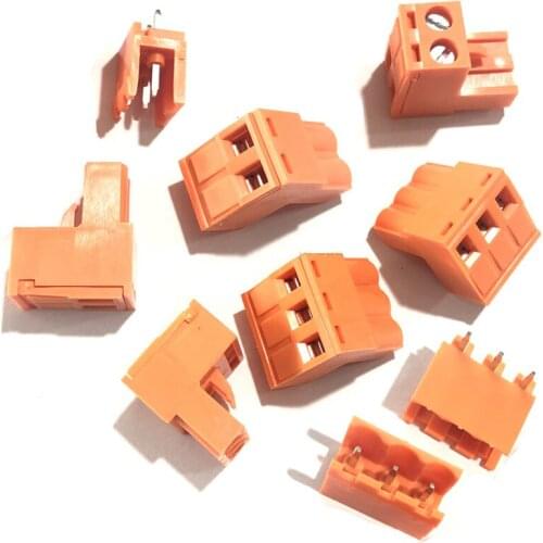 5.08mm 0.2inch Pluggable PCB Screw Terminal Blocks Connector Orange Plug + Pin Header