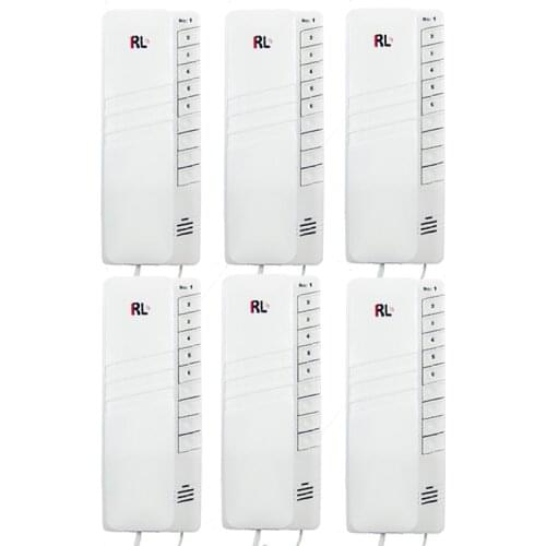 Top Quality Home Intercom System Wired Audio Six-Way Interphone System 4 Wired Cable Easy to Install Clear Voice