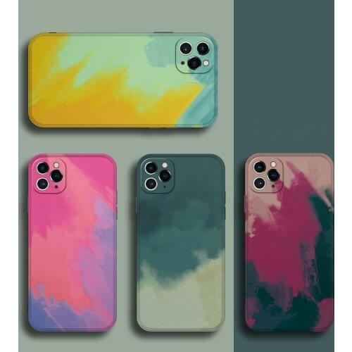 High quality official Watercolor painting Soft silicon phone case for apple iphone 12 Pro Max 7 8 Plus 11 X XS XR SE MiNi cover