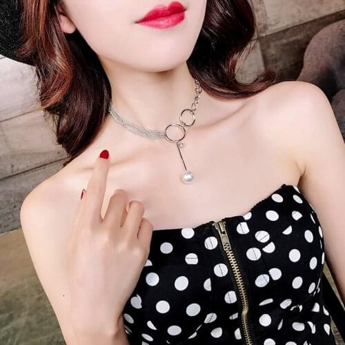 Silver color necklace female multi-layer chain design silver necklace popular clavicle chains