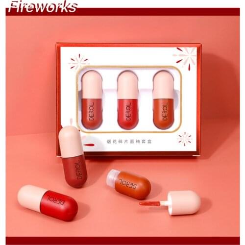 Capsule Matte Liquid Lipstick Niche Female Student Matte 3 Sets Of Lip Glaze