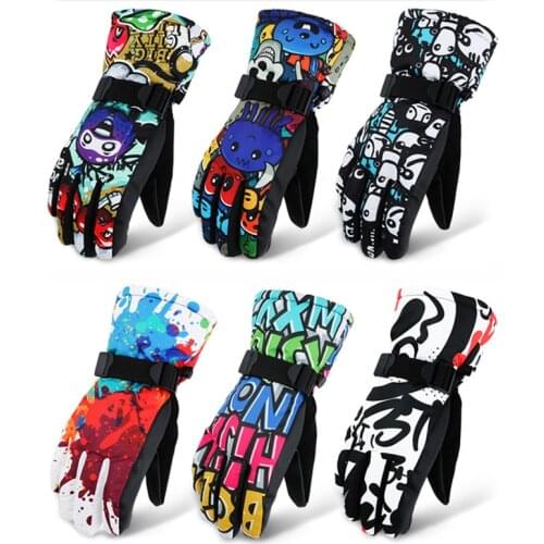 Winter -30 Thicken Keep warm outdoor Ski Gloves Men Women Children Windproof Waterproof Adjustable Snowboard Climbing Snow Glove