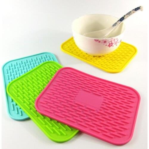 1Pc Rectangle Heat Resistant Mat Silicone Non-slip Trivet Pot Pan Holder Mat Pad For Kitchen Accessories