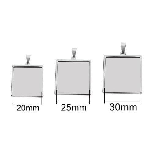 2pcs/lot stainless steel Square Connector Metal Alloy Pendant For DIY bracelet necklace Jewelry Making fh5hsd