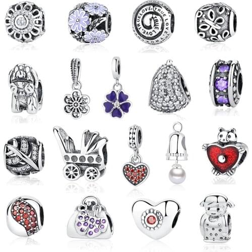 2020 Authentic 925 Sterling Silver Bead Charm Love Heart Charms Pendant Beads Fit Bracelet Women DIY Jewelry Making