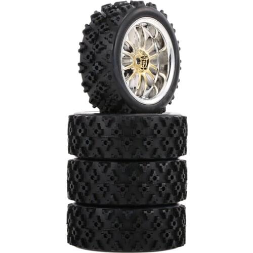 4pcs/set RC Rubber Tires Star Word Fetal Flower Off-road Wheel Rim And Tires For 1:10 Racing Off Race Car Accessories