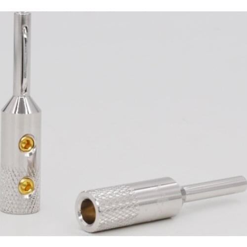 4Pcs VB-401R Speaker Cable Pure Copper Banana Copper Rhodium Plated viborg audio Style banana plug Hi-END