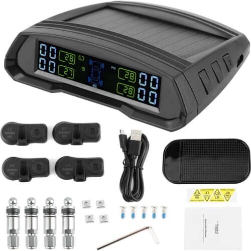 Araba aksesuar car accessories Wireless Tire Pressure Alarm Monitor Solar/USB Power TPMS Digital LCD Display Sensor tire