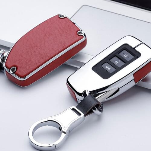 Zinc Alloy+Leather Car Key Case For Lexus LS500 LS500h UX250 GS350 ES350 NX Remote Protector Cover Keychain Bag Auto Accessories