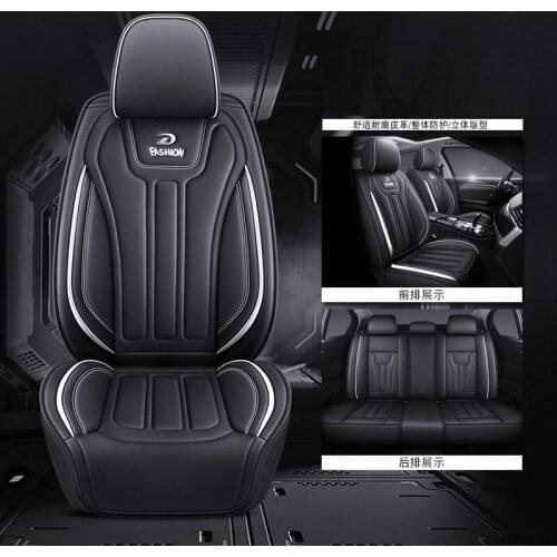 Car Seat Cover Lzcs Front/Rear Vehicle Cushion Not Moves Universal Pu Leather Green/Blue Non-Slide For Fiat Abarth X8 X45