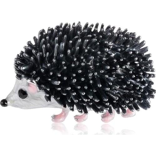 Black Enamel Hedgehog Brooches Porcupine Pin Kids Coat Bag Badges Badges Drip Oil Pins Backpack Accessories Dropshipping