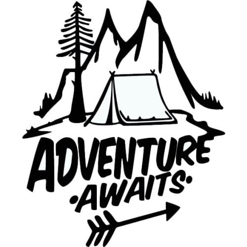 Dawasaru Adventure Awaits A Camping Greatested Car Sticker Waterproof Decal Laptop Motorcycle Auto Accessories PVC,16cm*14cm