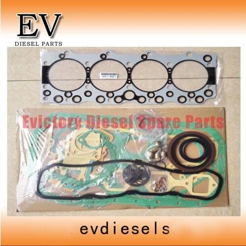 For Isuzu 4BD1 4BD1T Full cylinder head gasket kit+piston ring+crankshaft bearing+con rod bearing