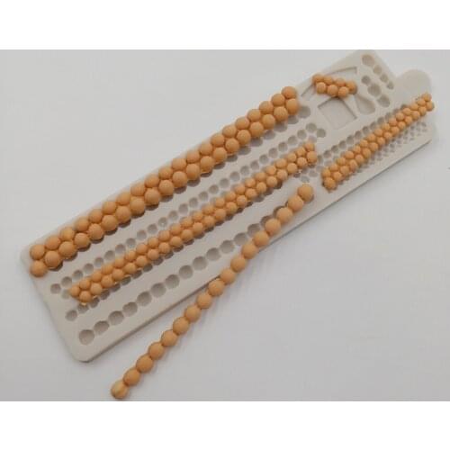Minsunbak Cake Mould Long Pearl Shape Chocolate Silicone Mold Cake Border Decoration Tool