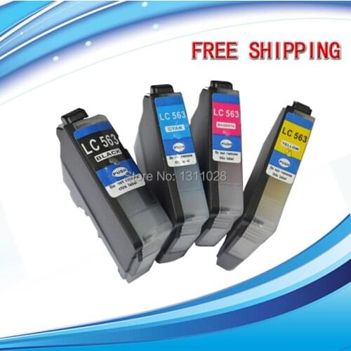 INK WAY 6 PCS LC563 BK LC563 C LC563 M LC563 Y compatible printer ink cartridges WITH CHIP for MFC-J2310 MFC-J2510