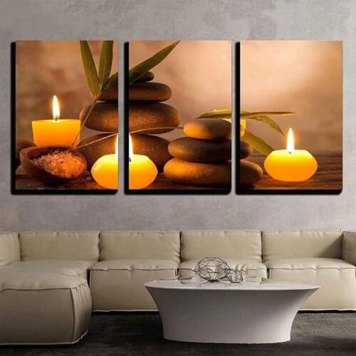 3Pieces Spa Still Life Candles And Zen Stones Full Square Round Drill 5D Diy Diamond Painting Triptych Cross Stitch KitsZP-3030