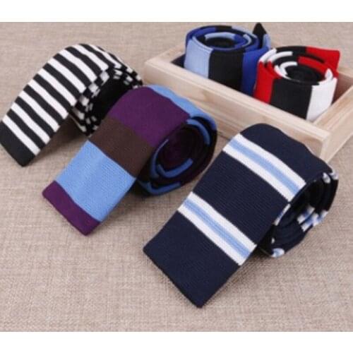Handsome Men Ties 5cm Special Knitting Wool Narrow Noeud Papillon Homme Korean Fashion Flat Head Ties For Men