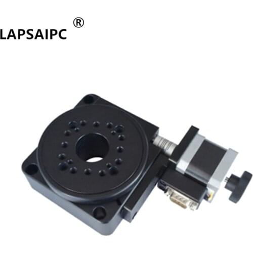 Lapsaipc PT-GD201 high-precision electric rotary table, angle plate indexing plate 100mm bearing 45kg transmission ratio 180:1