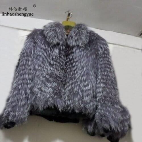 Linhaoshengyue Silver Fox Fur Coats