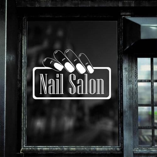 Nail Salon Logo Vinyl Windwo Sticker Manicure Fashion Art Decoration For Bussiness Shop Spa Beauty Salon Room Decals Murals 4452