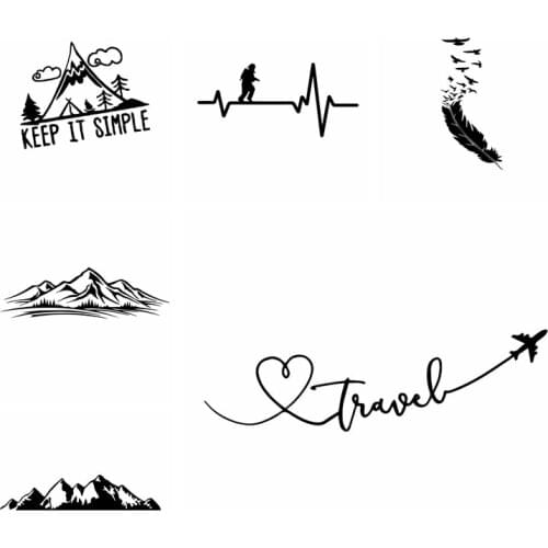 Hot Sale Mountain Car Stickers And Decals Feather Waterproof Self-Adhesive Removable Scratch Cover Sticker Decor Accessories