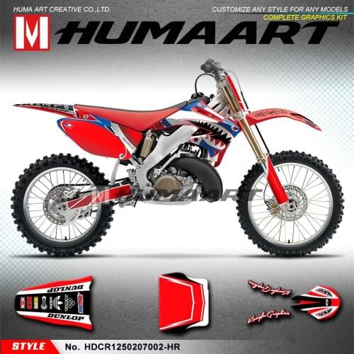 HUMAART Dirt Bike Decals Graphics Custom Sticker Kit for CR125 CR250 2002 2003 2004 2005 2006 2007