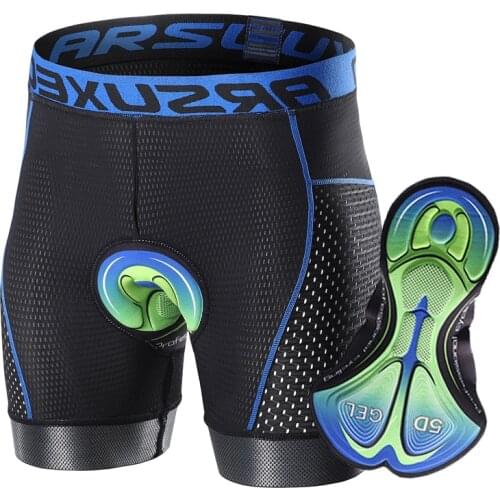 NEWBOLER Mens Cycling Underwear 5D Padded Bicycle Shorts Shockproof Cycle Undershorts Quick Dry Breathable MTB Road Bike Shorts