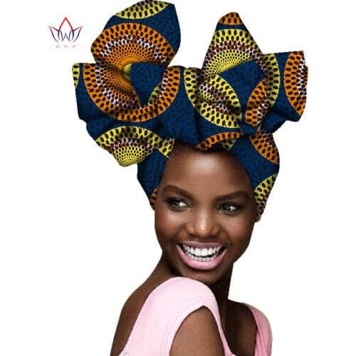 African Fashion Head Wrap for Women Bazin Riche 100% High Quality Cotton Wax Print Women Bandana Ankara Head Wraps AF004